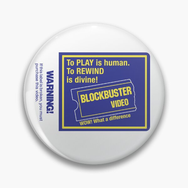 Item preview, Blockbuster Rewind Warning Label Logo designed and sold by GoMerchBubble.