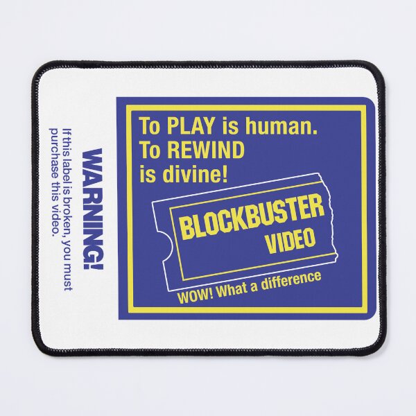 Item preview, Blockbuster Rewind Warning Label Logo designed and sold by GoMerchBubble.