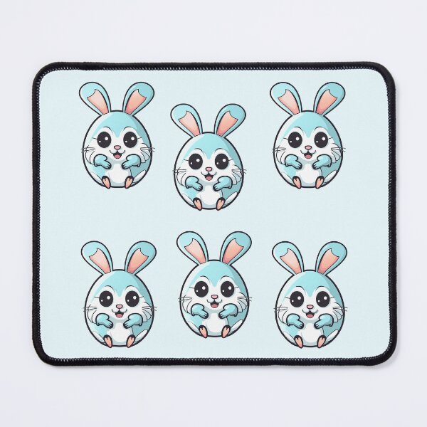 Item preview, Adorable light blue easter egg-bunny character stickerpack designed and sold by EmeraldeaArt.