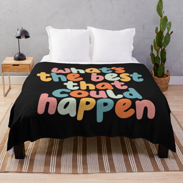 Item preview, Whats The Best That Could Happen Typography by The Motivated Type in Black, Dark Salmon, Moon Mist Green, Saffron Mango and Cadmium Orange designed and sold by MotivatedType.