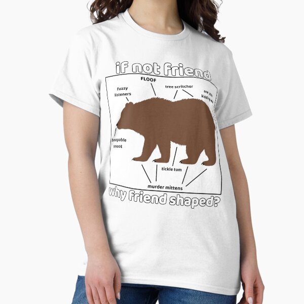 Vista previa del artículo con la obra «Si no es amigo, ¿por qué forma de amigo? Anatomía del oso en un cuadrado.», diseñado y vendido por SharksnRainbows.