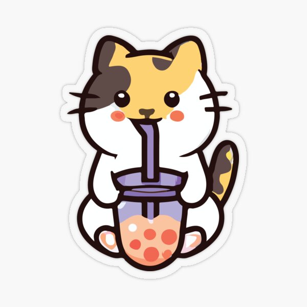 Happy Kawaii Cat' Sticker