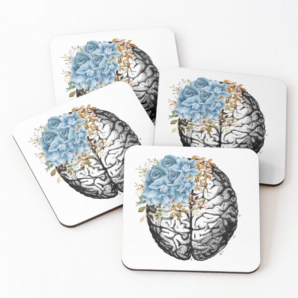 Item preview, Human brain with blue flower designed and sold by Re-Zsu.