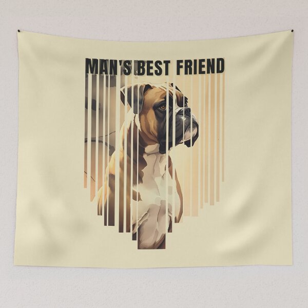 Item preview, Man's Best Friend Boxer Watercolor Descending Stripes designed and sold by Print-A-Joke.