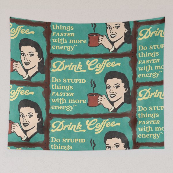 Item preview, Retro Coffee Sign - Stupid Things Faster designed and sold by JordanHolmes.
