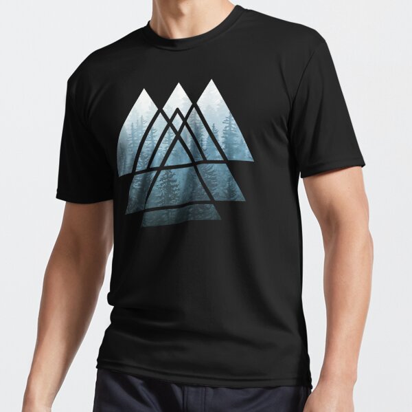 Sacred Geometry Triangles - Misty Forest Active T-Shirt