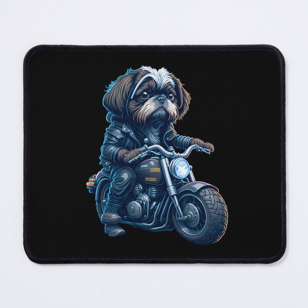Item preview, Funny Shih Tzu as a biker on a motorcycle designed and sold by BrainlabStudios.
