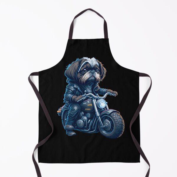 Item preview, Funny Shih Tzu as a biker on a motorcycle designed and sold by BrainlabStudios.