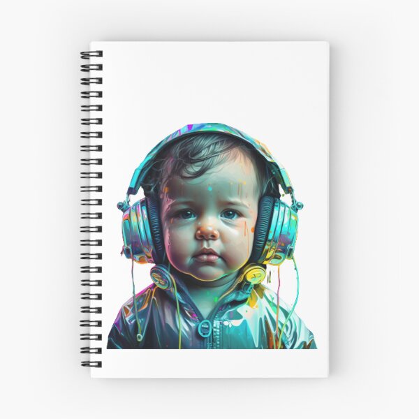 Item preview, Lovely baby wearing headphones  designed and sold by Latmassology.