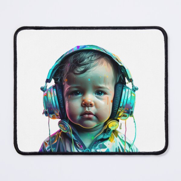 Item preview, Lovely baby wearing headphones designed and sold by Latmassology.