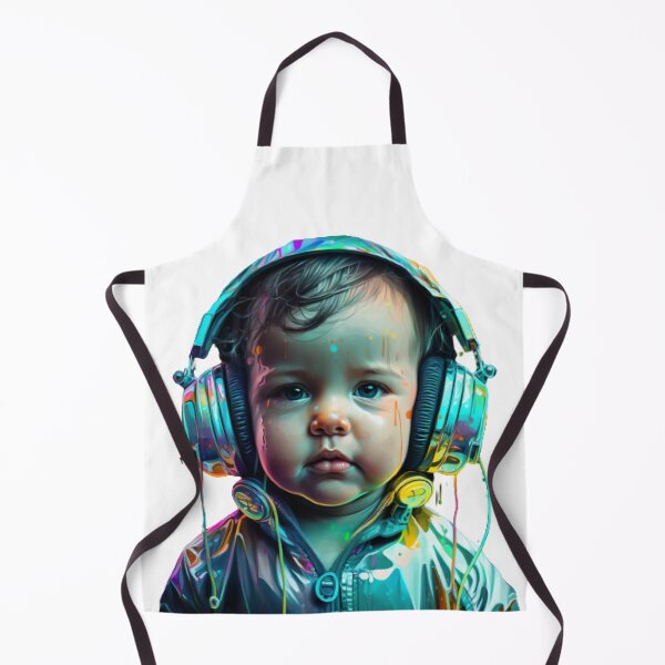 Item preview, Lovely baby wearing headphones  designed and sold by Latmassology.