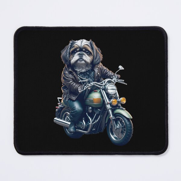 Item preview, Funny Shih Tzu as a biker on a motorcycle designed and sold by BrainlabStudios.