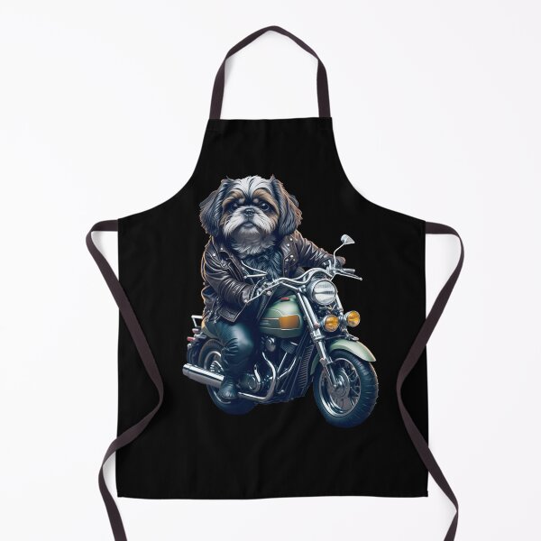 Item preview, Funny Shih Tzu as a biker on a motorcycle designed and sold by BrainlabStudios.