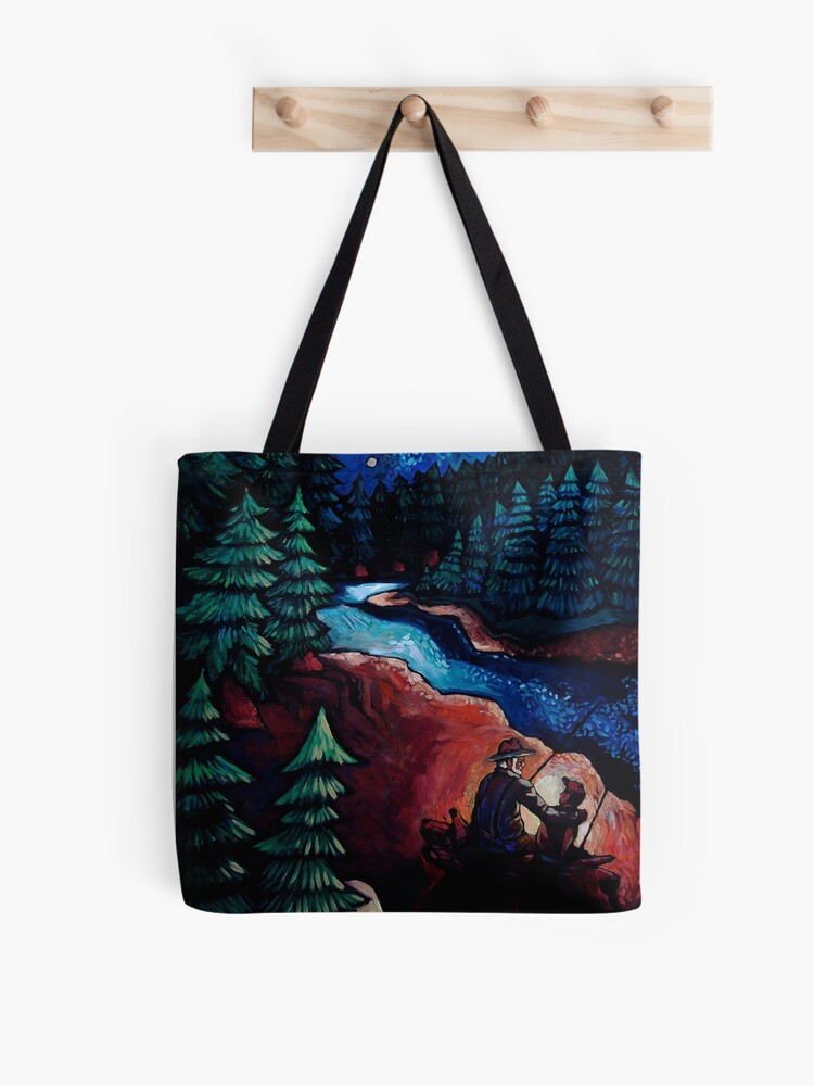 Thumbnail 1 of 2, Tote Bag, "Fishing Trips" by Chad Elliott designed and sold by Wildermans.