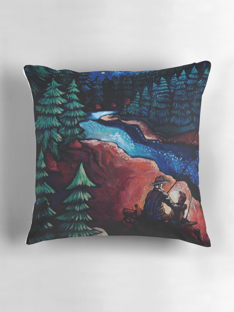 Thumbnail 3 of 4, Pillow, "Fishing Trips" by Chad Elliott designed and sold by Wildermans.