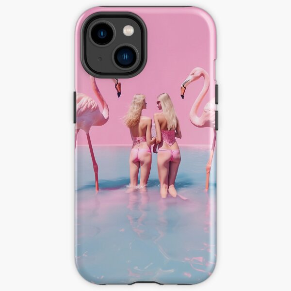 Women with flamingos iPhone Tough Case