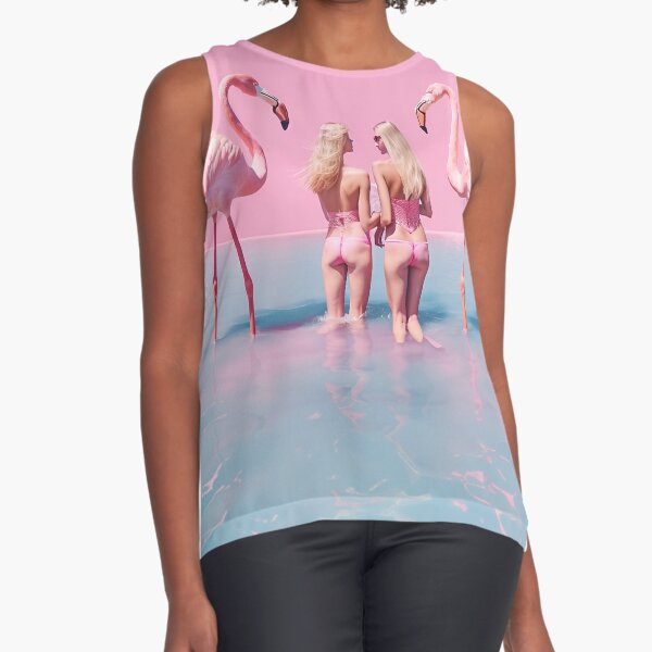 Women with flamingos Sleeveless Top