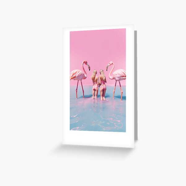 Women with flamingos Greeting Card