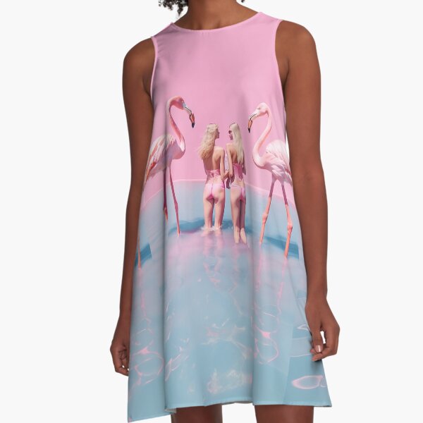 Women with flamingos A-Line Dress