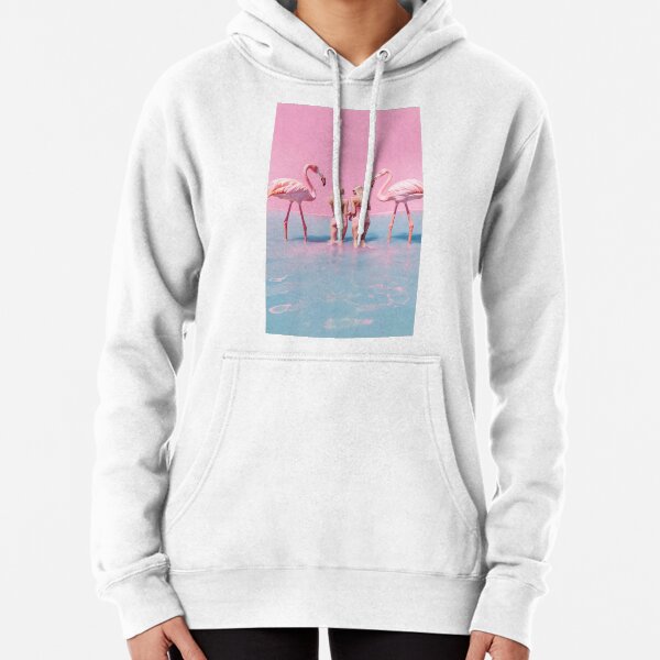 Women with flamingos Pullover Hoodie