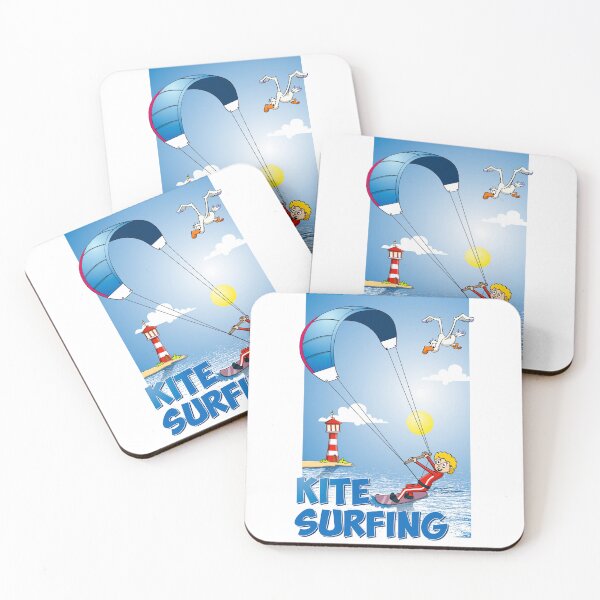 Item preview, Divertida y colorida ilustración de "estilo de dibujos animados" de kitesurf. designed and sold by Stef Ringoot, cartoons and illustrations.