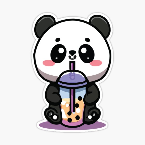 Courageous Strong Kawaii Anime Panda Drinking Boba Bubble Tea Gift