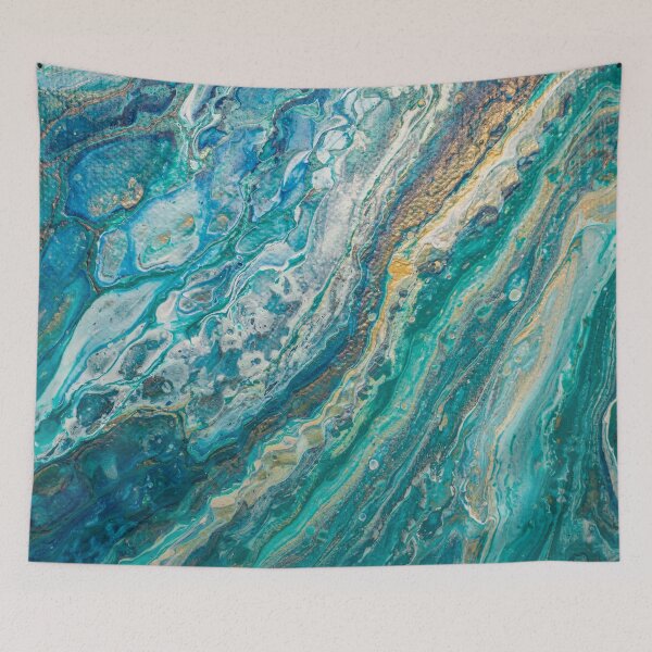 Item preview, Abstract acrylic fluid art painting designed and sold by salarkoshop.
