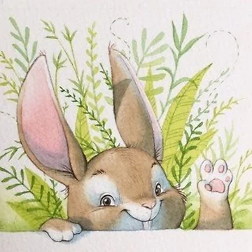 Artwork thumbnail, Hello Rabbit! by iamdesigns14