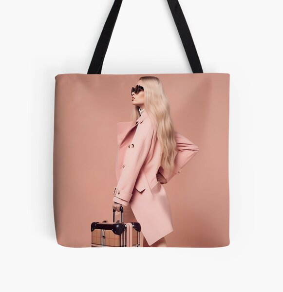 Travel Blonde Woman All Over Print Tote Bag