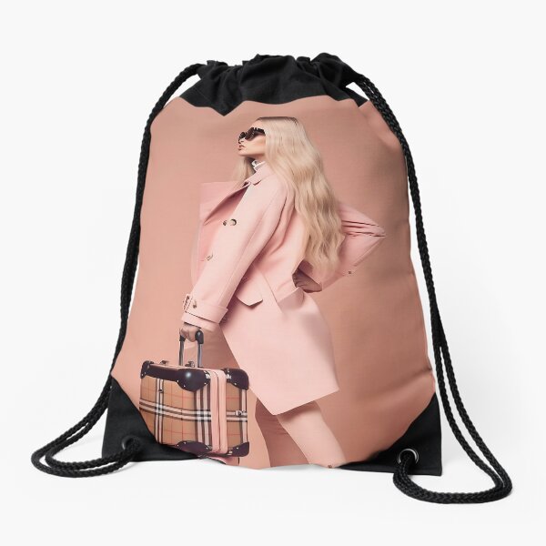 Travel Blonde Woman  Drawstring Bag