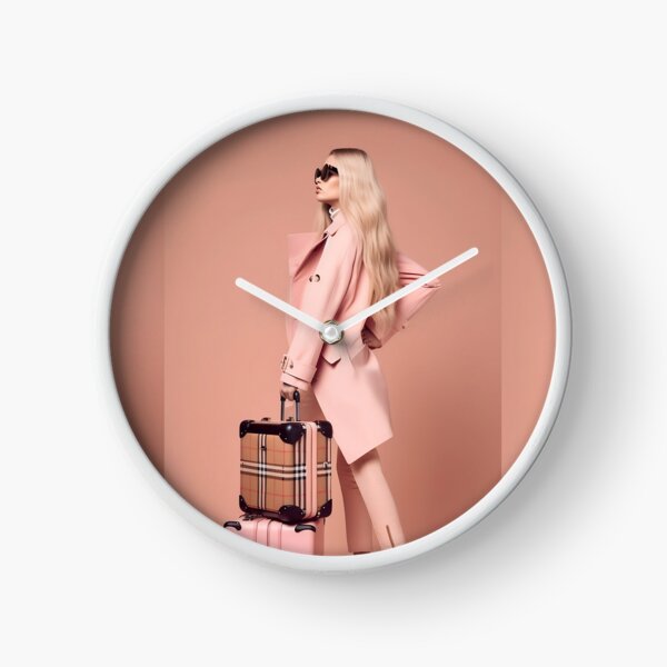 Travel Blonde Woman Clock