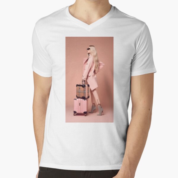 Travel Blonde Woman V-Neck T-Shirt