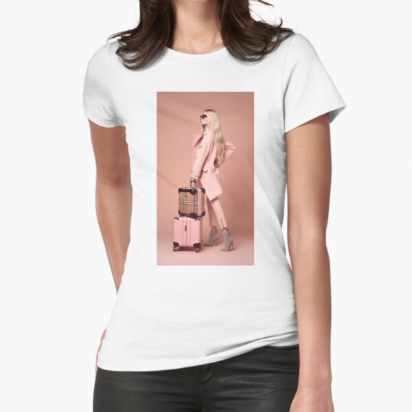 Travel Blonde Woman Fitted T-Shirt
