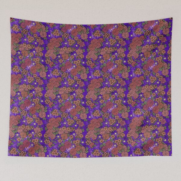Item preview, Roses and Stars on Purple designed and sold by Kristi Duggins.