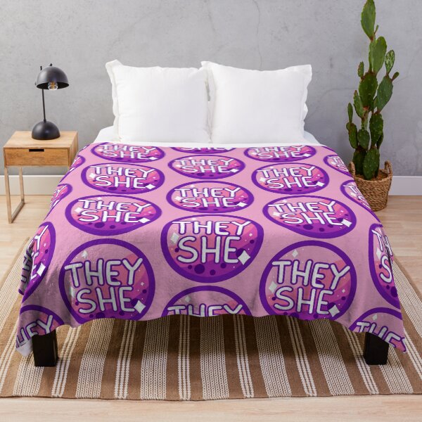 Item preview, they/she pink & purple boba designed and sold by pridefrogprints.