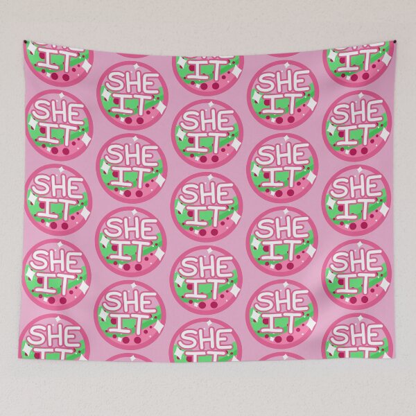 Item preview, she/it pink & green boba designed and sold by pridefrogprints.