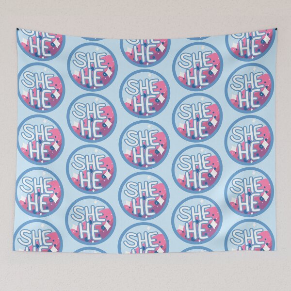 Item preview, ella / él boba azul y rosa designed and sold by pridefrogprints.