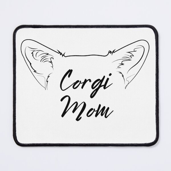 Item preview, Corgi Mom Silhouette Diseño forrado en blanco y negro designed and sold by GumStickers.