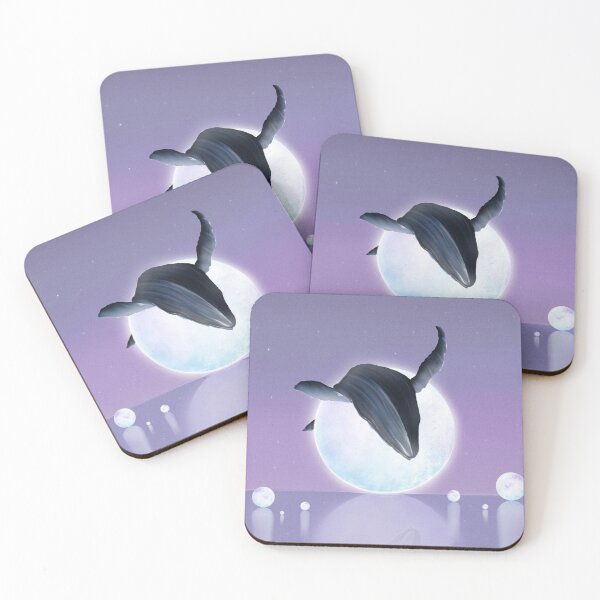 Item preview, whale on moons designed and sold by purplewhales.