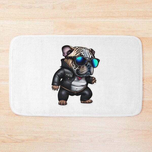 Item preview, Cool English Bulldog Sticker with Leather Jacket and Sunglasses designed and sold by MediaPOX.