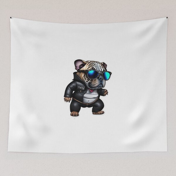 Item preview, Cool English Bulldog Sticker with Leather Jacket and Sunglasses designed and sold by MediaPOX.