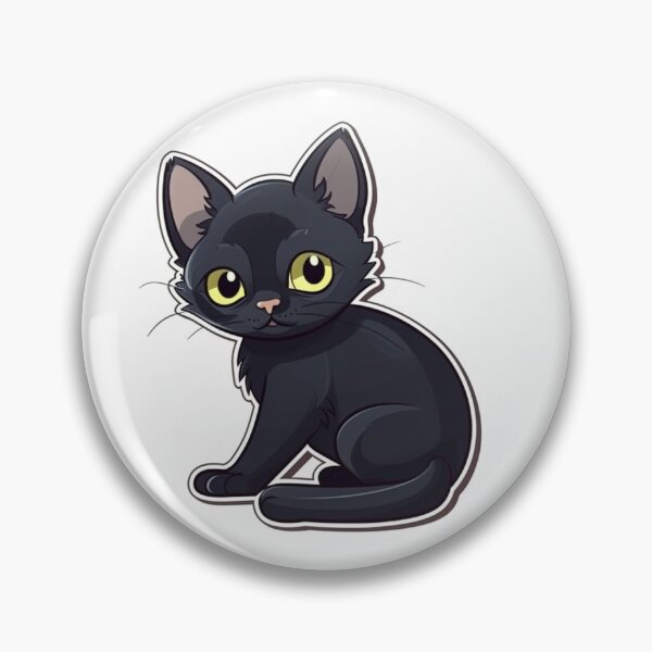 Item preview, Cute Black Bombay Kitten cartoon sticker 3 designed and sold by preston181.