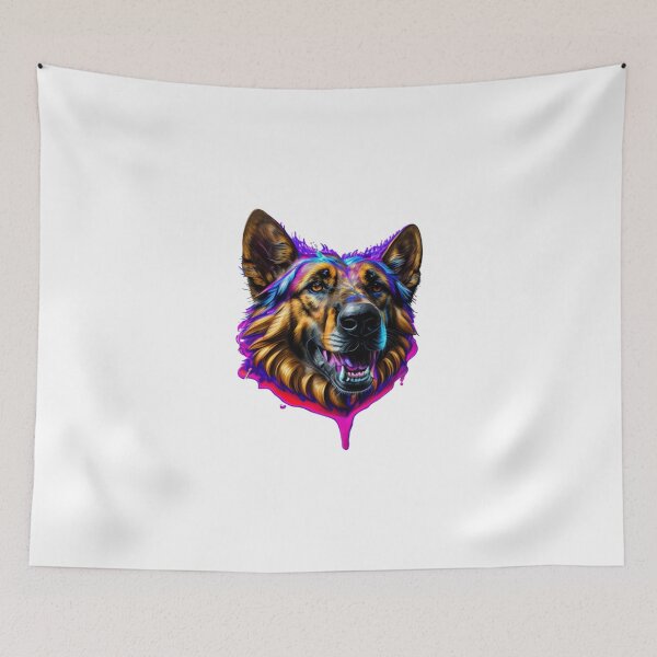 Item preview, Epic German Shepherd Splash Art with Colorful Paint designed and sold by MediaPOX.