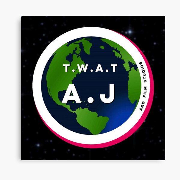 The World According to A.J (Retro Logo) Canvas Print