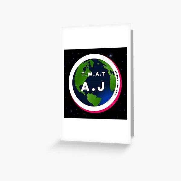 The World According to A.J (Retro Logo) Greeting Card