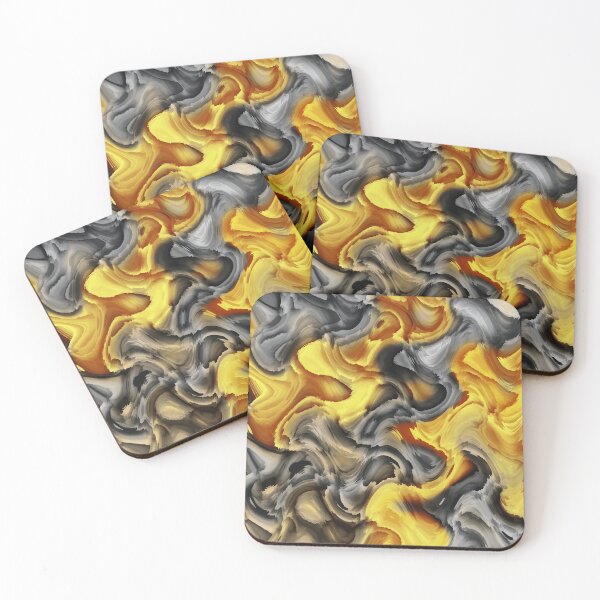 Item preview, Yellow And Grey Abstract Art designed and sold by Ayesha Saleem.