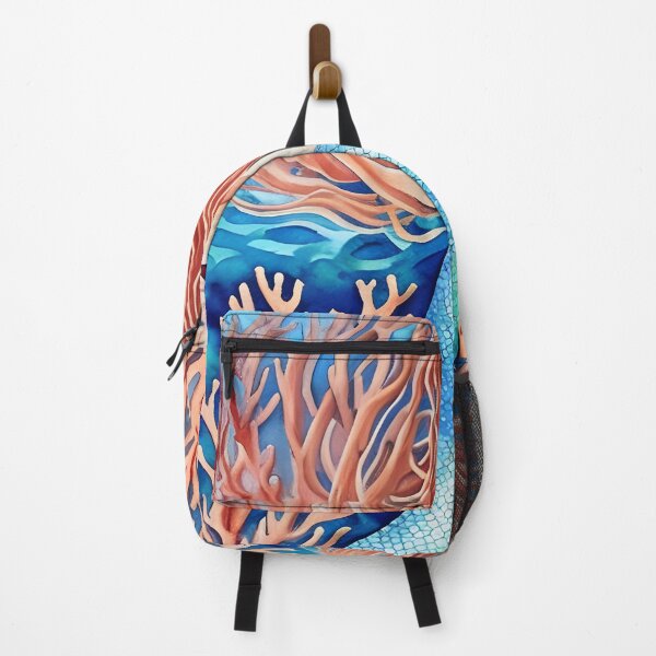 Item preview, Mermaid Watercolor with Coral Reef designed and sold by christineiris.