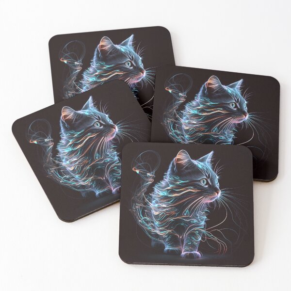 Item preview, Beautiful cat emitting neon color smoke designed and sold by qrixni.