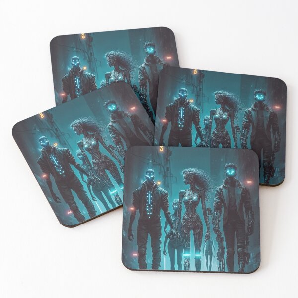 Item preview, Group of androids walking designed and sold by artyficial-.