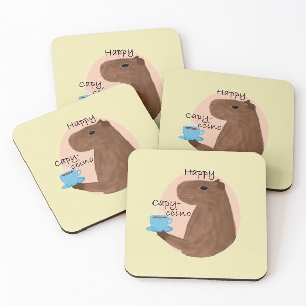 Item preview, Happy capy-ccino capybara spring pastel designed and sold by glowvim.